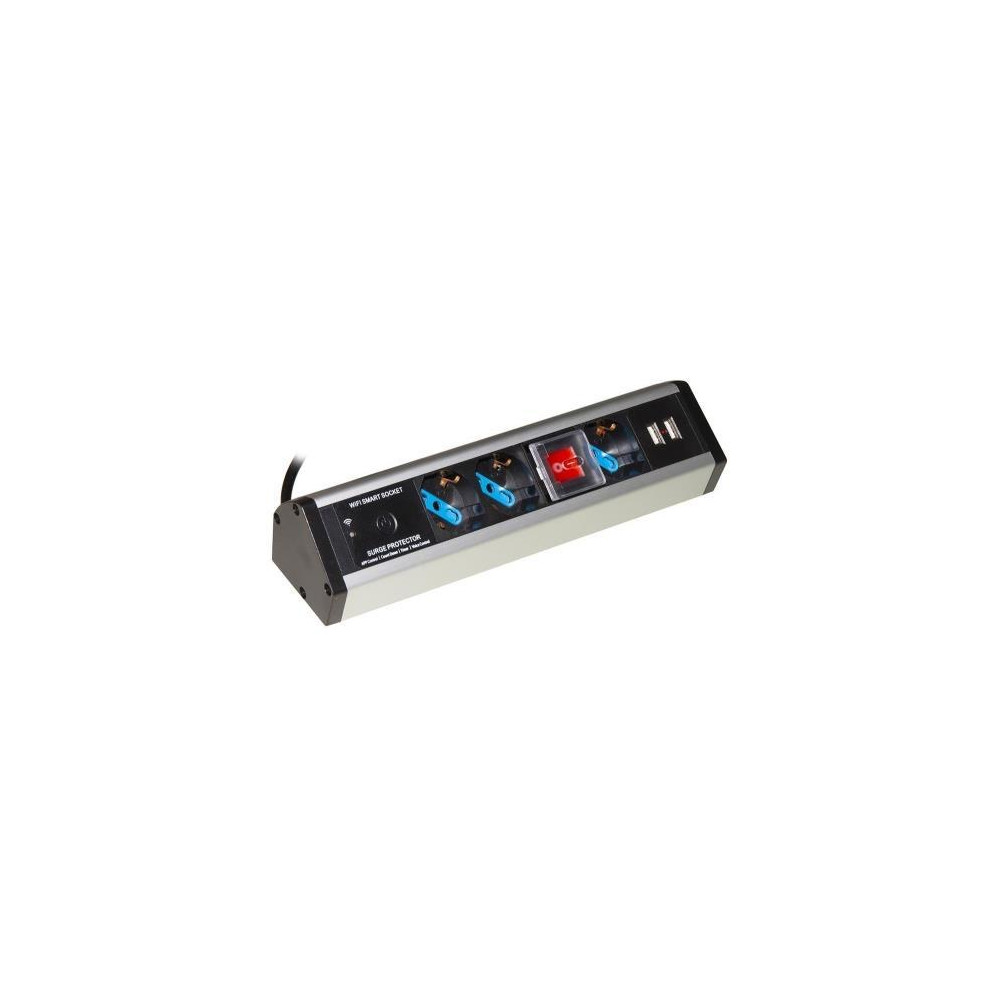 MULTIPRESA SMART LINK 3 POSTI ITA/SCHUKO DI CUI 2 WIFI INTEGRABILI CON ALEXA E 2 USB - SPINA 16 A CON INTERRUTTORE - LKMP02W