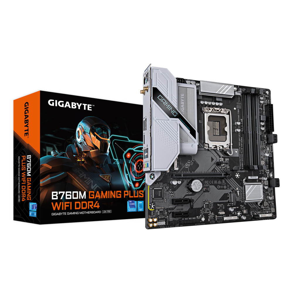 GIGABYTE B760M GAMING PLUS WIFI DDR4 Scheda madre - Supporta CPU Intel Core di 14a generazione, VRM a 4+1+1 fasi, fino a 5333 MH