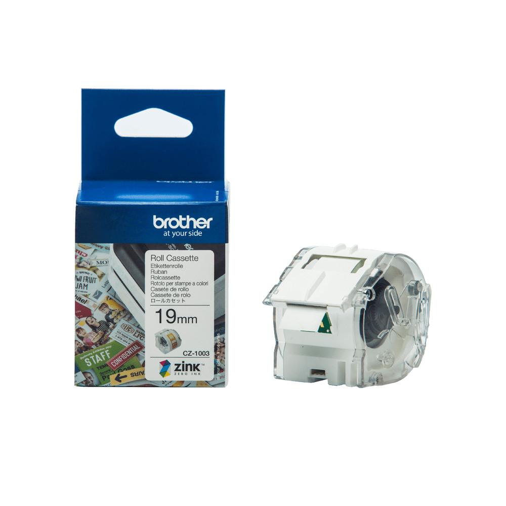 ORIGINAL Brother Etichette Bianco CZ-1003 19 mm Rotolo di etichette colorate 19 mm x 5 m, autoadesive