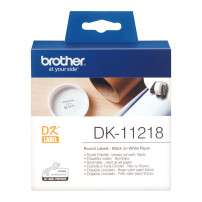 ORIGINAL Brother Etichette Nero su bianco DK-11218 etichetta rotonda, 24 mm bianco 1000 et./ruolo