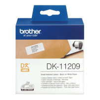 ORIGINAL Brother Etichette Nero su bianco DK-11209 etichette in carta per indirizzi, 29x62 mm bianco 800 et./ruolo