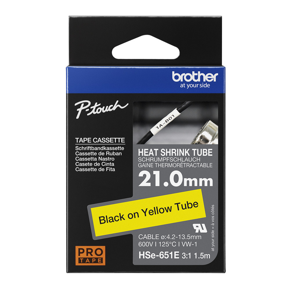 ORIGINAL Brother Nastro Nero su giallo HSe-651E