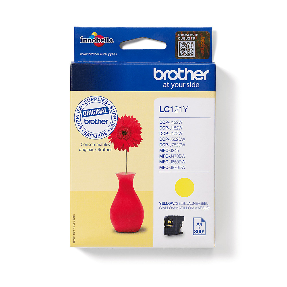 ORIGINAL Brother Cartuccia d'inchiostro giallo LC121Y LC-121 ~300 Seiten 3,9ml