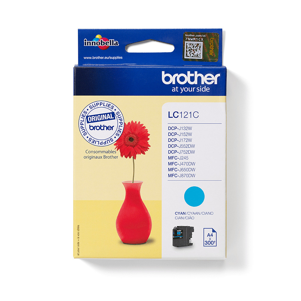 ORIGINAL Brother Cartuccia d'inchiostro ciano LC121C LC-121 ~300 Seiten 3,9ml