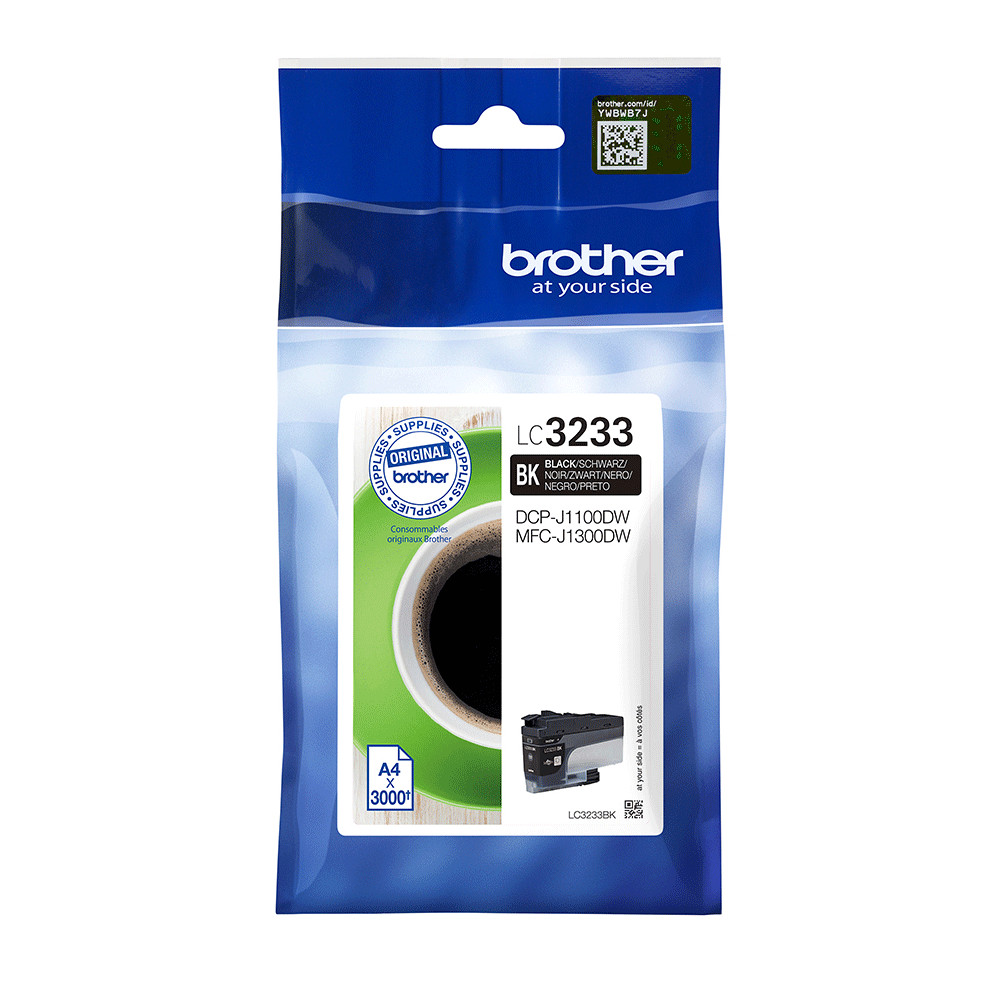 ORIGINAL Brother Cartuccia d'inchiostro nero LC3233BK LC-3233BK ~3000 Seiten