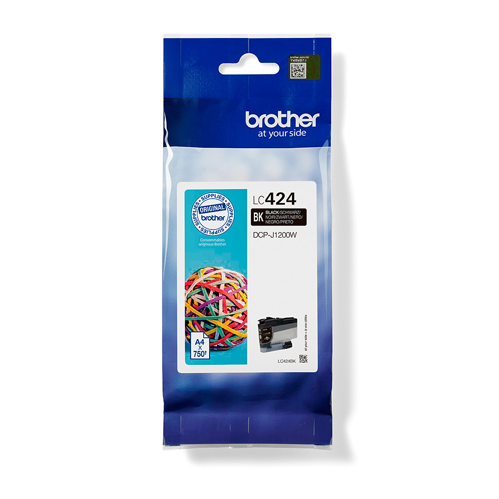 ORIGINAL Brother Cartuccia d'inchiostro nero LC424BK LC-424BK ~750 Seiten