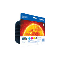 ORIGINAL Brother Multipack nero / ciano / magenta / giallo LC-980 LC980VALBPDR ~1080 Seiten LC-980 BK/C/M/Y