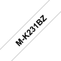 ORIGINAL Brother Nastro Nero su bianco M-K231BZ M-K231 12 mm x 8 m, non laminato