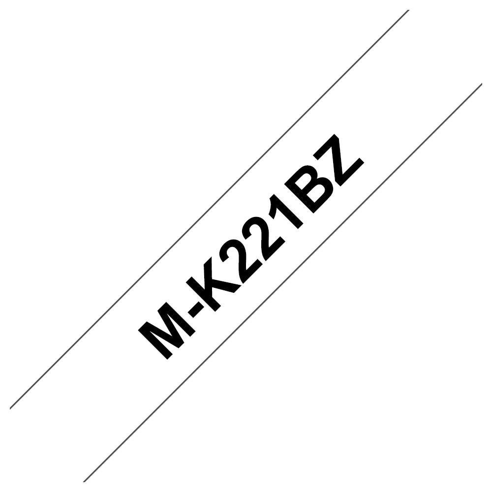 ORIGINAL Brother Nastro Nero su bianco M-K221BZ M-K221 9 mm x 8 m, non laminato