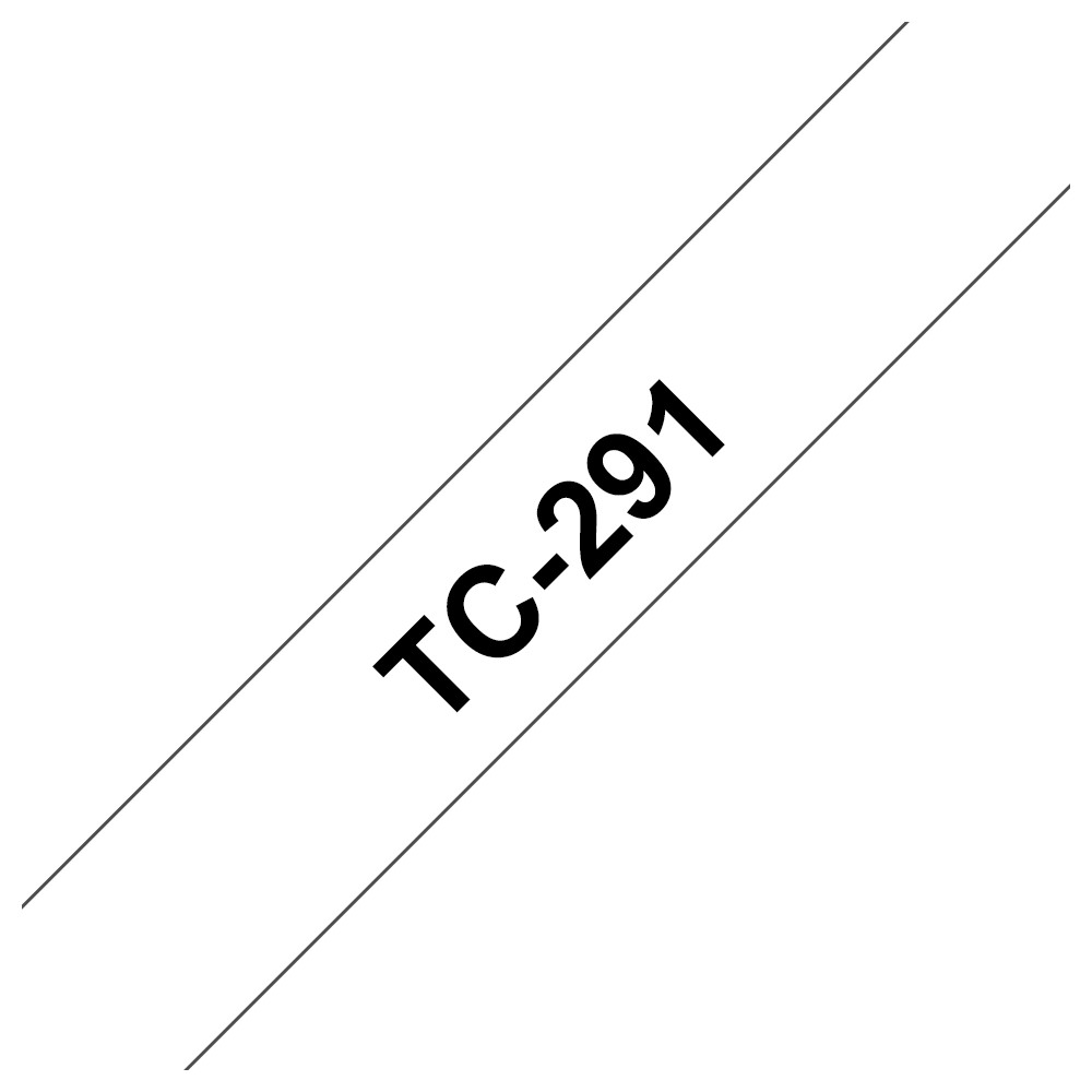 ORIGINAL Brother Nastro Nero su bianco TC-291 9 mm x 7,7 m, laminato