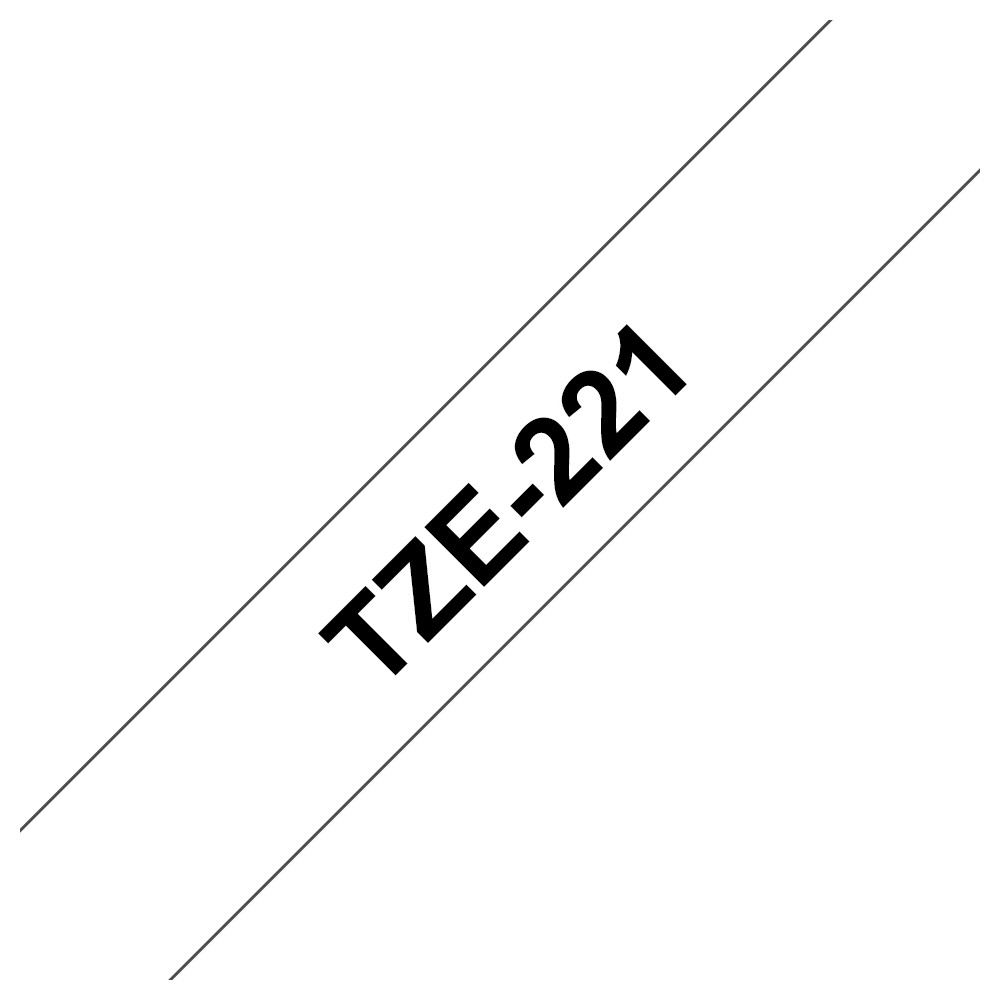 ORIGINAL Brother Nastro Nero su bianco TZe-221 TZ-221 9 mm x 8 m, laminato