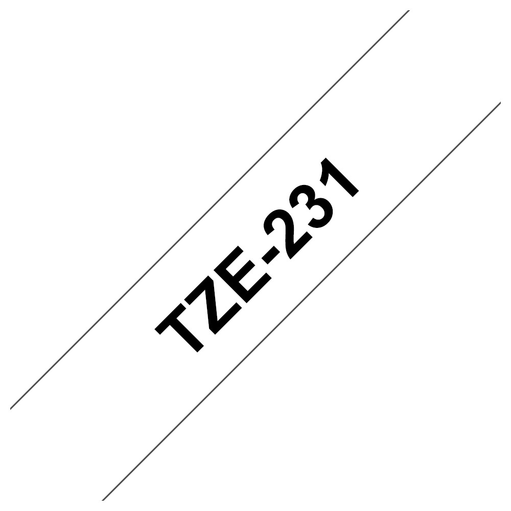 ORIGINAL Brother Nastro Nero su bianco TZe-231 TZ-231 12 mm x 8 m, laminato
