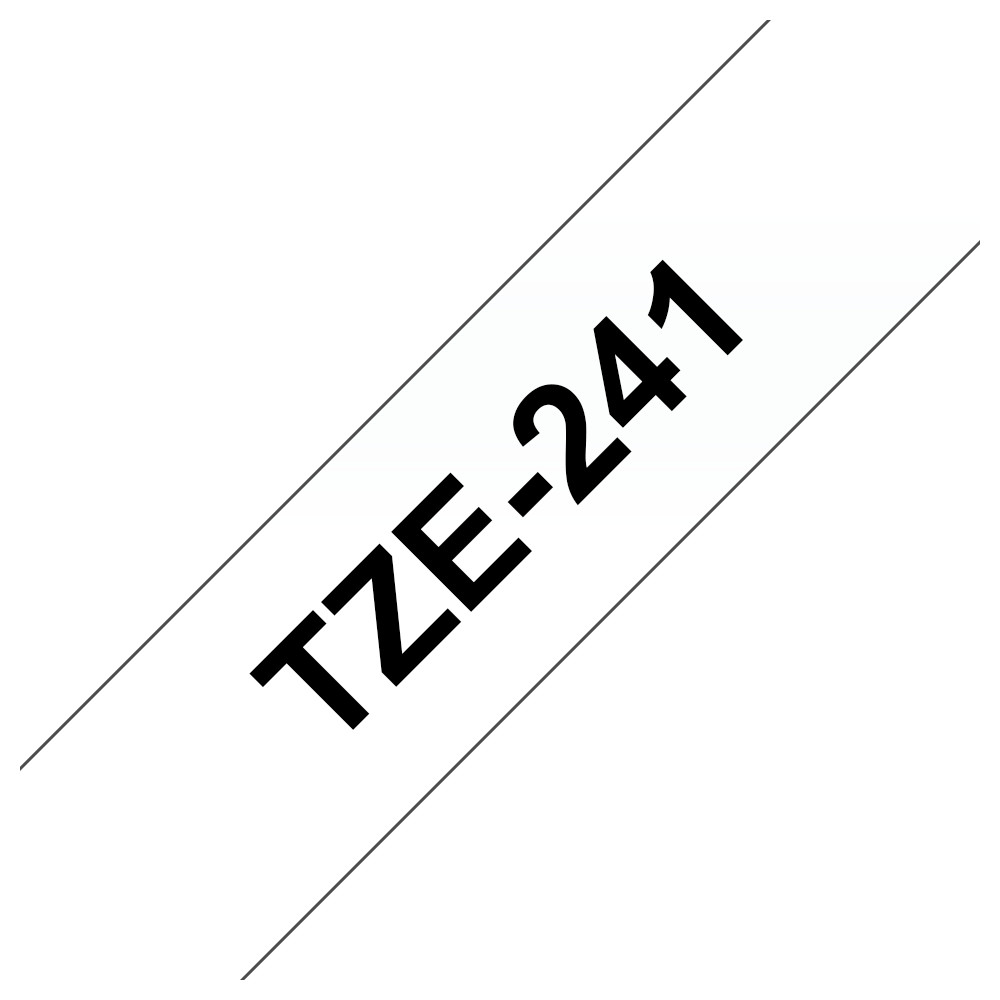ORIGINAL Brother Nastro Nero su bianco TZe-241 TZ-241 18 mm x 8 m, laminato