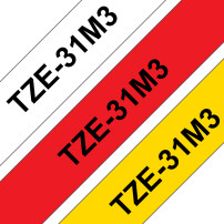 ORIGINAL Brother Nastro Nero su biancosuNero su rossosuNero su giallo TZe-31M3 TZ-31M3 TZe-231 + TZe-431 + TZe-631