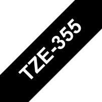 ORIGINAL Brother Nastro Bianco su nero TZe-355 TZ-355 24 mm x 8 m, laminato