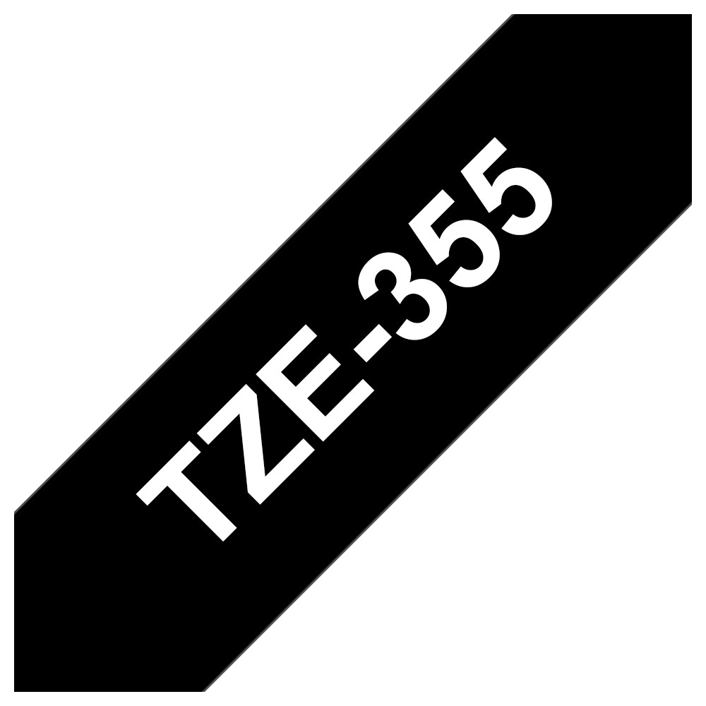 ORIGINAL Brother Nastro Bianco su nero TZe-355 TZ-355 24 mm x 8 m, laminato
