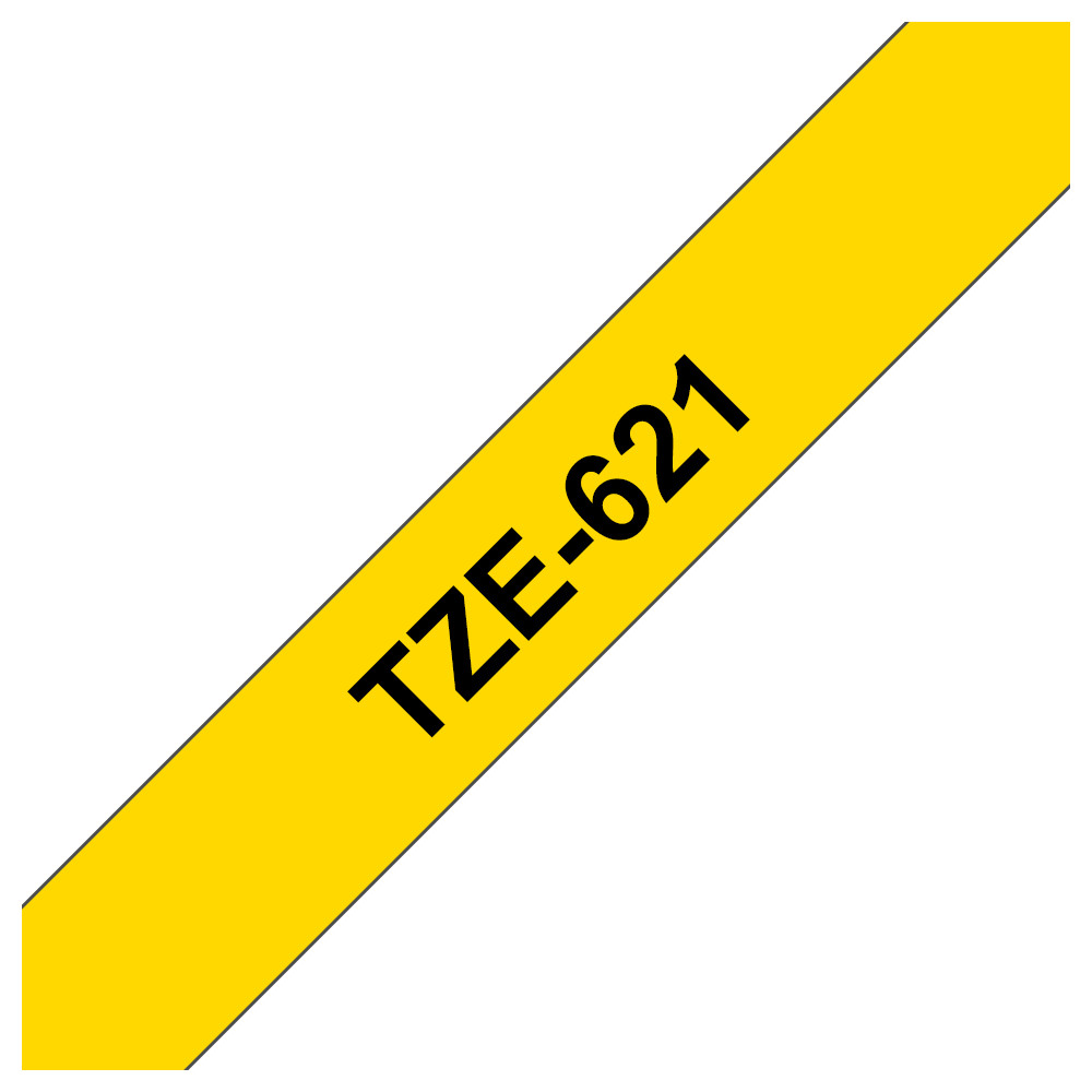 ORIGINAL Brother Nastro Nero su giallo TZe-621 TZ-621 9 mm x 8 m, laminato