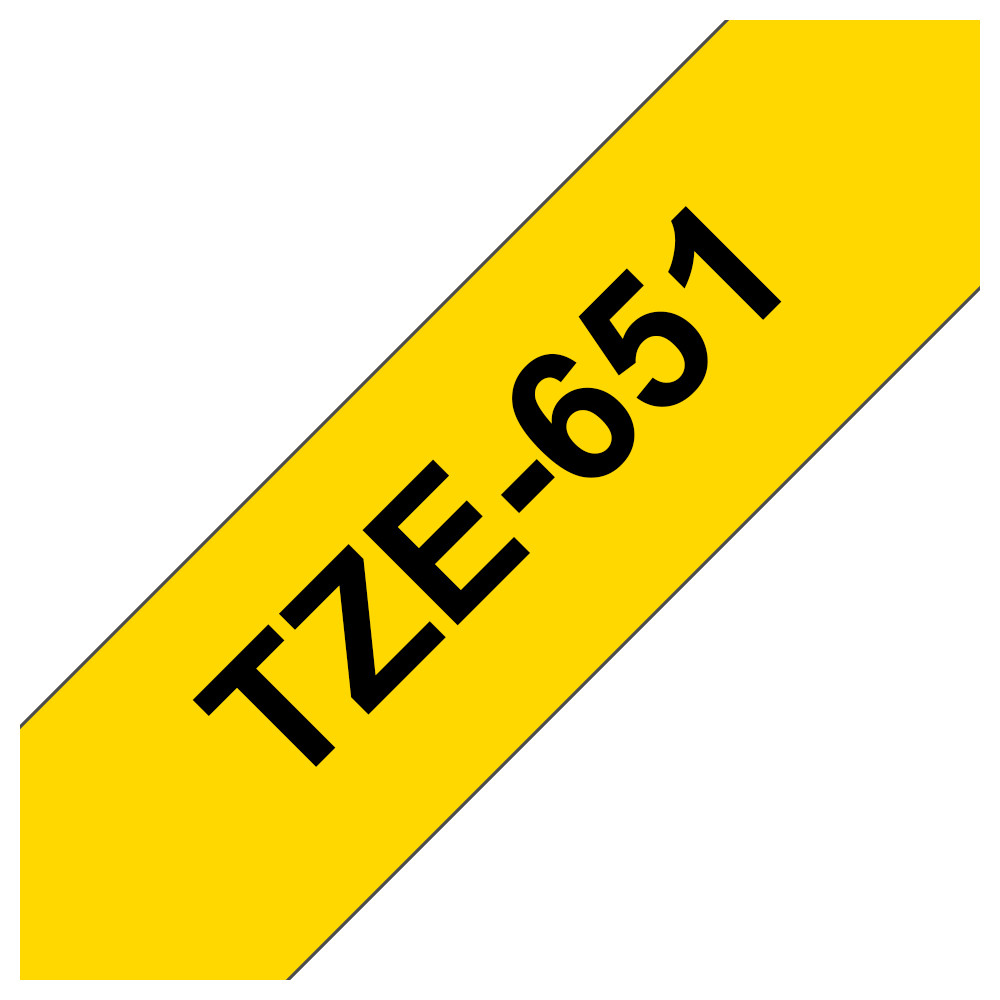 ORIGINAL Brother Nastro Nero su giallo TZe-651 TZ-651 24 mm x 8 m, laminato