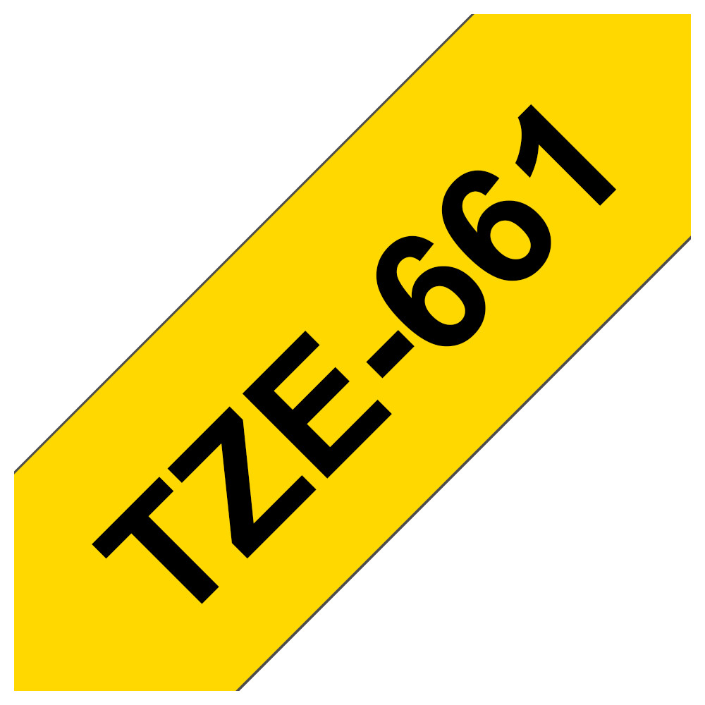 ORIGINAL Brother Nastro Nero su giallo TZe-661 TZ-661 36 mm x 8 m, laminato