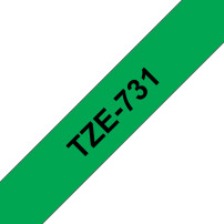 ORIGINAL Brother Nastro Nero su verde TZe-731 TZ-731 12 mm x 8 m, laminato
