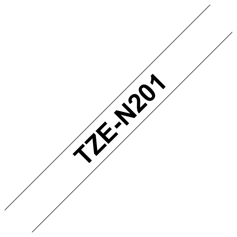 ORIGINAL Brother Nastro Nero su bianco TZe-N201 TZ-N201 3,5 mm x 8 m, non laminato