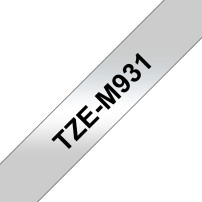 ORIGINAL Brother Nastro Nero su argento TZe-M931 TZ-M931 12 mm x 8 m, laminato