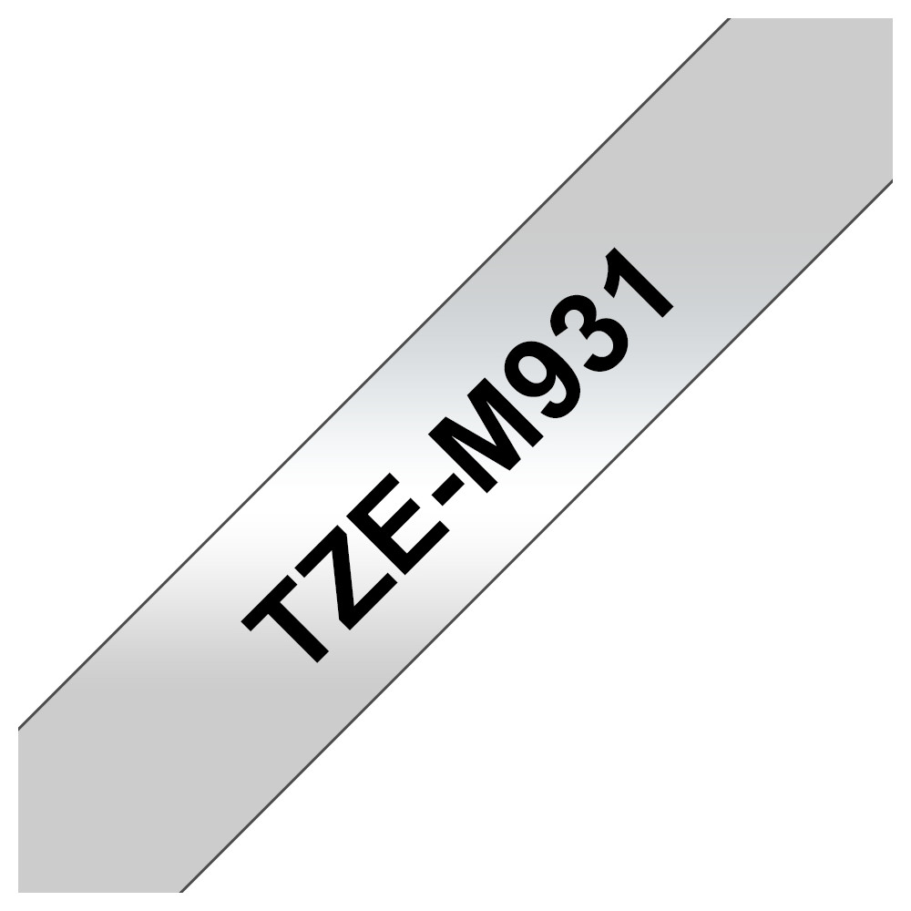 ORIGINAL Brother Nastro Nero su argento TZe-M931 TZ-M931 12 mm x 8 m, laminato