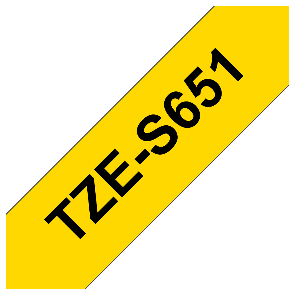 ORIGINAL Brother Nastro Nero su giallo TZe-S651 TZ-S651 24 mm x 8 m, laminato
