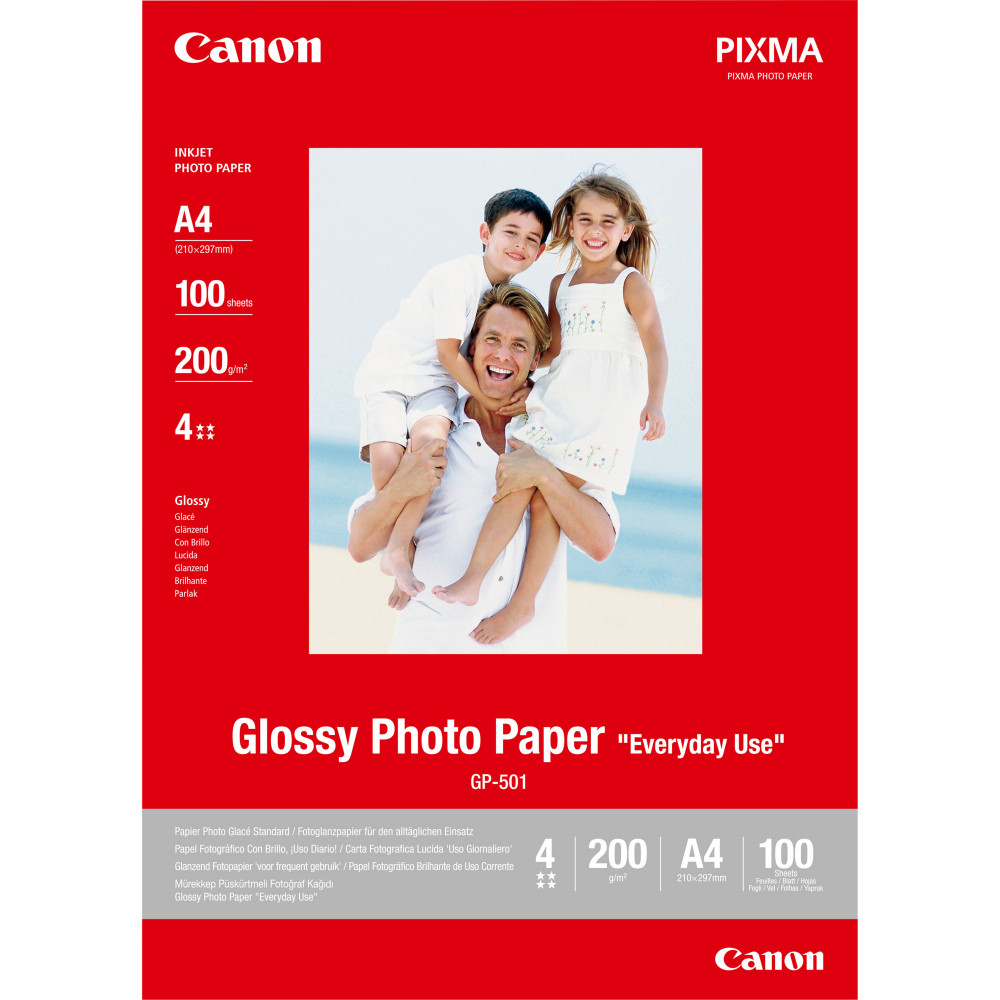 ORIGINAL Canon Carta Bianco 0775B001 GP-501 Carta fotografica, DIN A4, 200 g/mÂ², 100 fogli, brillante