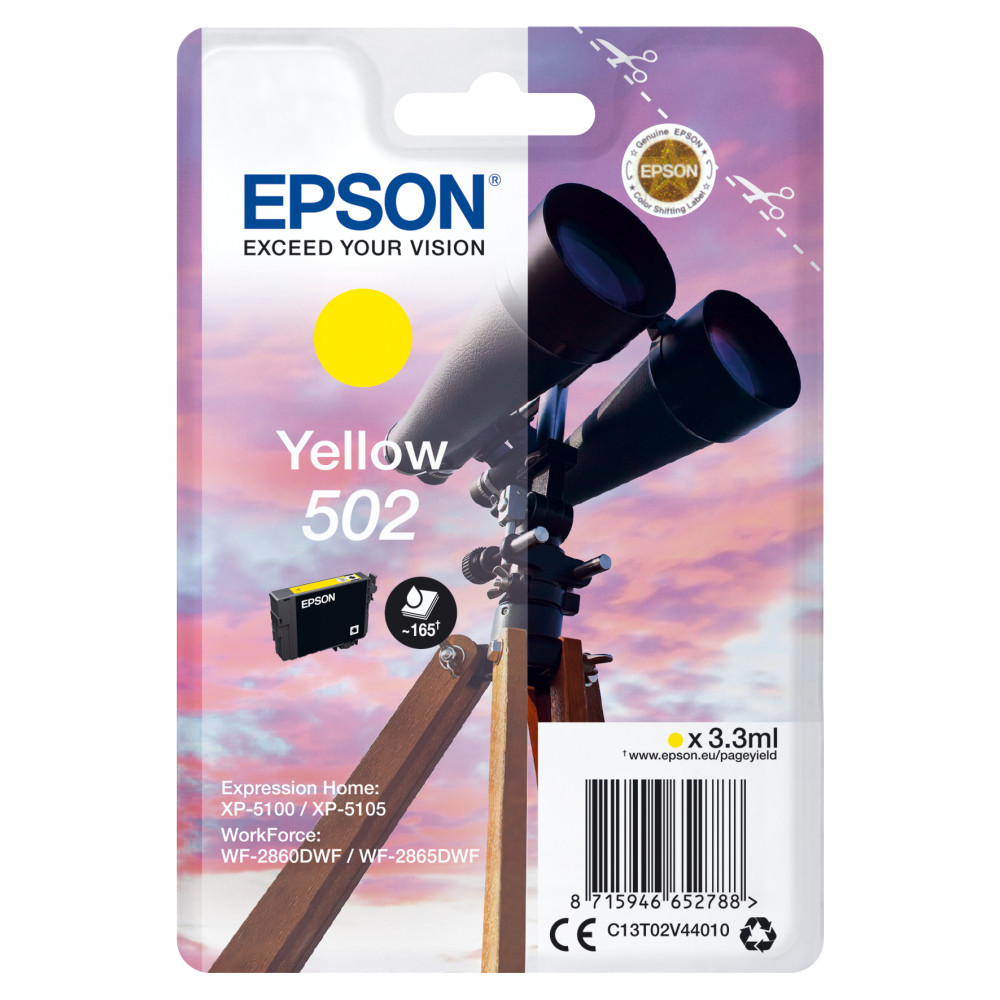 ORIGINAL Epson Cartuccia d'inchiostro giallo C13T02V44010 502 ~165 Seiten 3,3ml