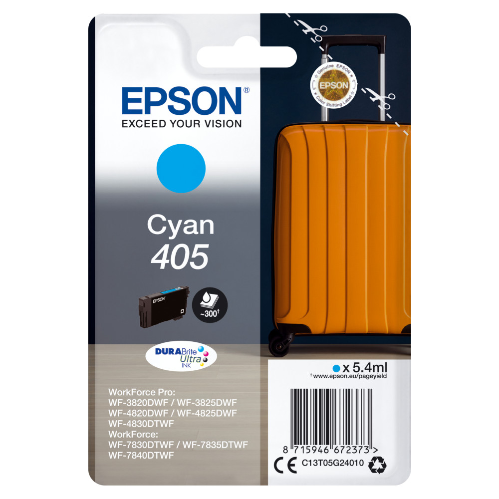 ORIGINAL Epson Cartuccia d'inchiostro ciano C13T05G24010 405 ~300 Seiten 5,4ml