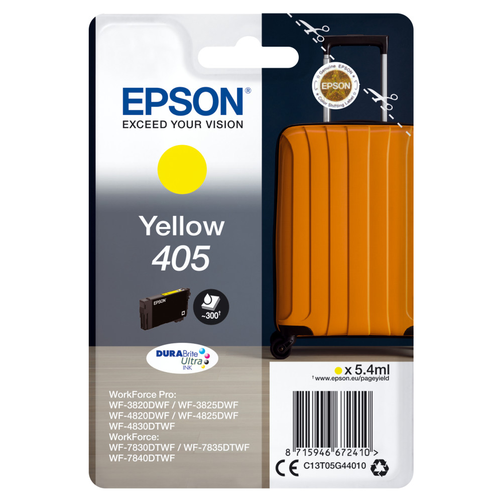 ORIGINAL Epson Cartuccia d'inchiostro giallo C13T05G44010 405 ~300 Seiten 5,4ml