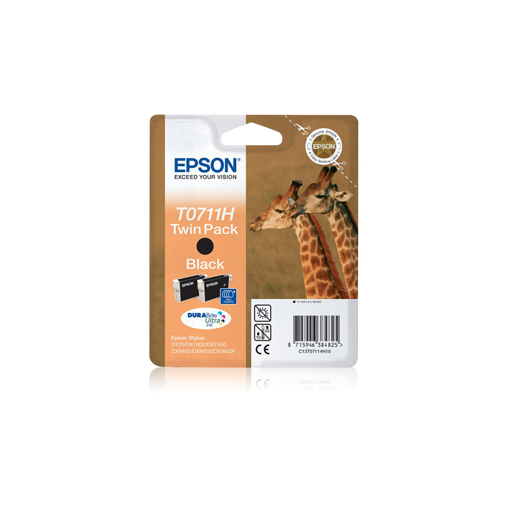 ORIGINAL Epson Multipack nero C13T07114H10 T0711H ~760 Seiten Cartuccie dÂ´inchiostro, Confezione doppia