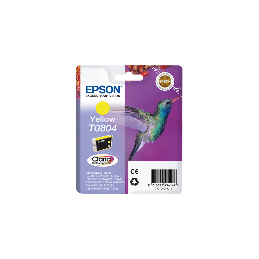 ORIGINAL Epson Cartuccia d'inchiostro giallo C13T08044011 T0804 ~520 Seiten 7,4ml