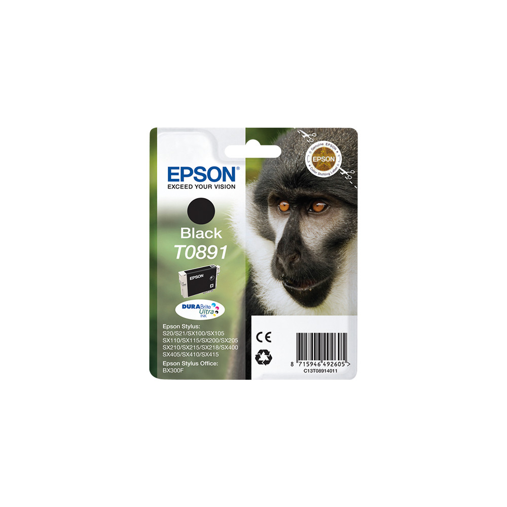 ORIGINAL Epson Cartuccia d'inchiostro nero C13T08914011 T0891 ~170 Seiten 5,8ml