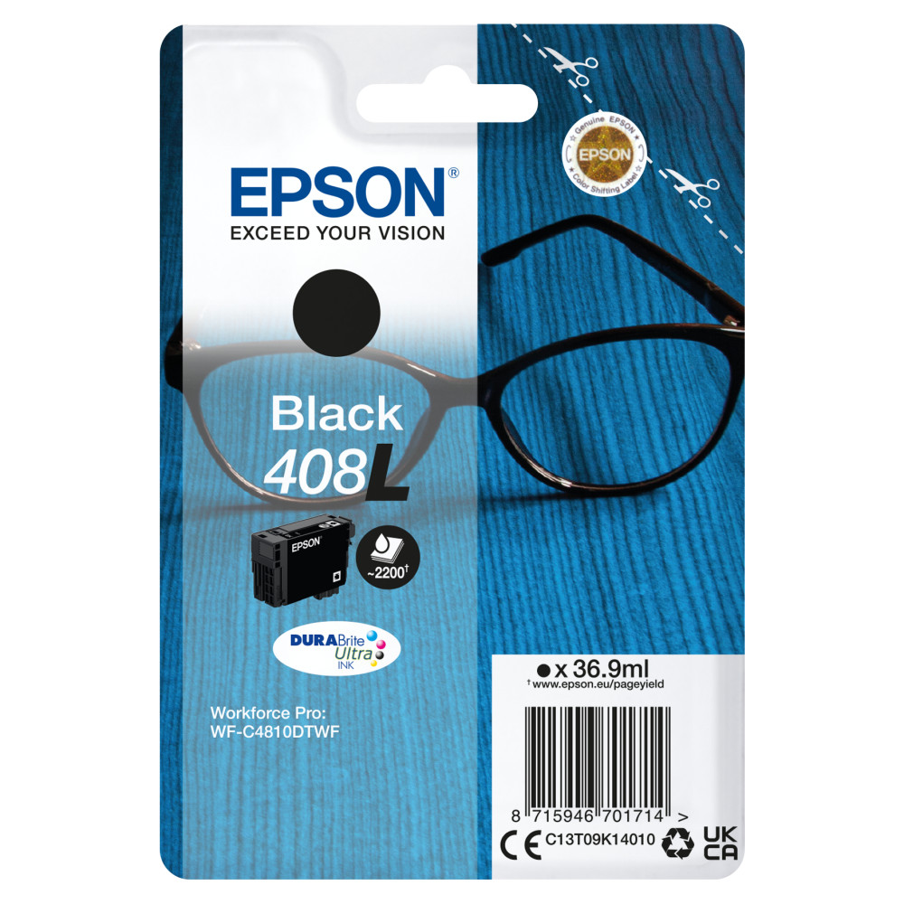 ORIGINAL Epson Cartuccia d'inchiostro nero C13T09K14010 408L ~2200 Seiten 36,9ml