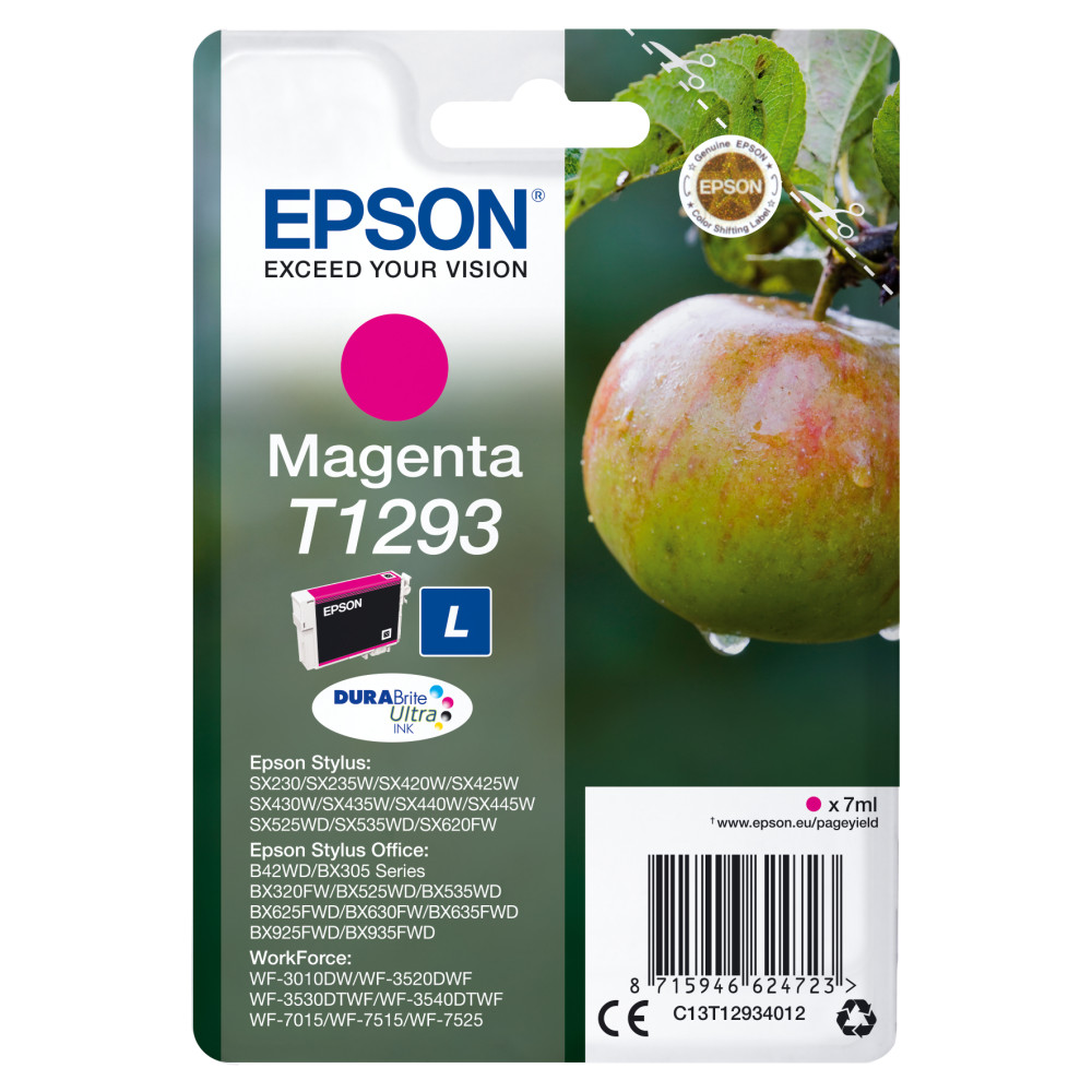 ORIGINAL Epson Cartuccia d'inchiostro magenta C13T12934012 T1293 ~470 Seiten 7ml