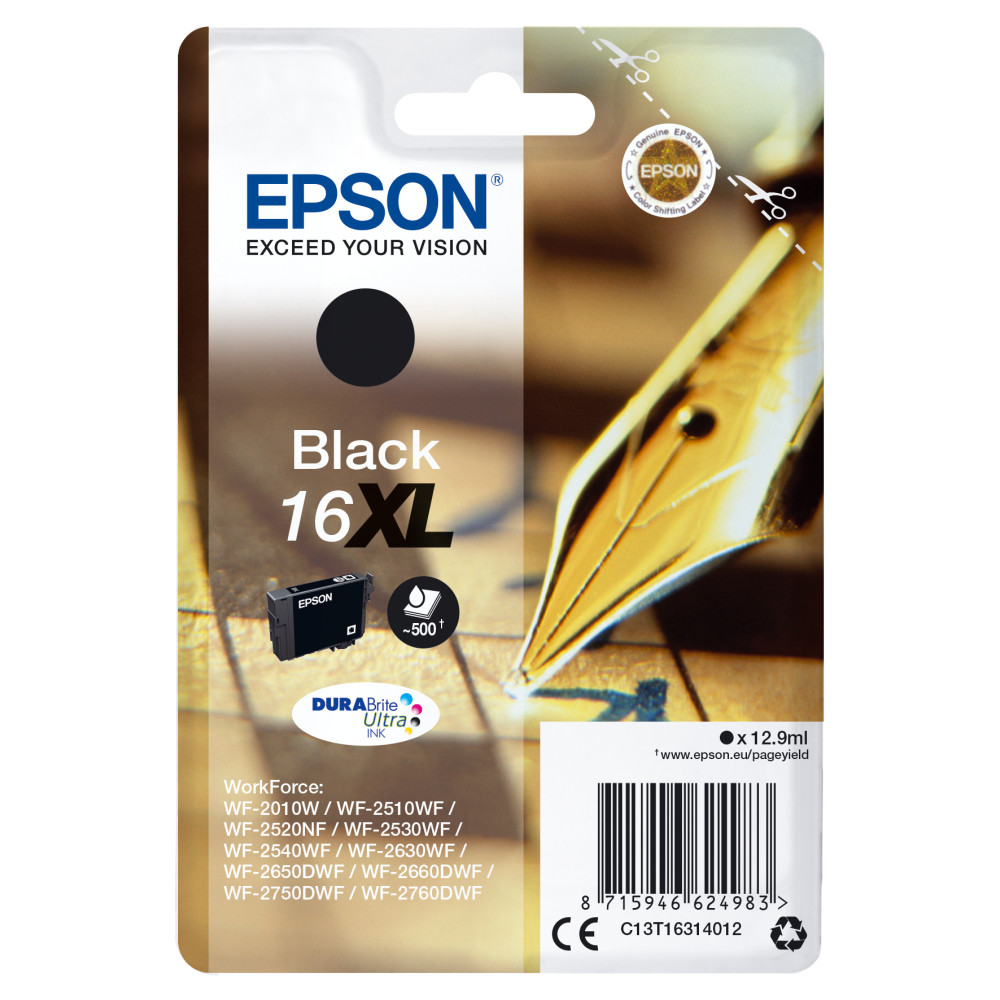 ORIGINAL Epson Cartuccia d'inchiostro nero C13T16314012 16 XL ~500 Seiten 12,9ml Cartuccie dÂ´inchiostro XL