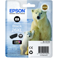 ORIGINAL Epson Cartuccia d'inchiostro Nero (Foto) C13T26314010 26 XL ~400 Seiten 8,7ml Cartucce XL, foto black