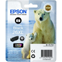 ORIGINAL Epson Cartuccia d'inchiostro Nero (Foto) C13T26314010 26 XL ~400 Seiten 8,7ml Cartucce XL, foto black