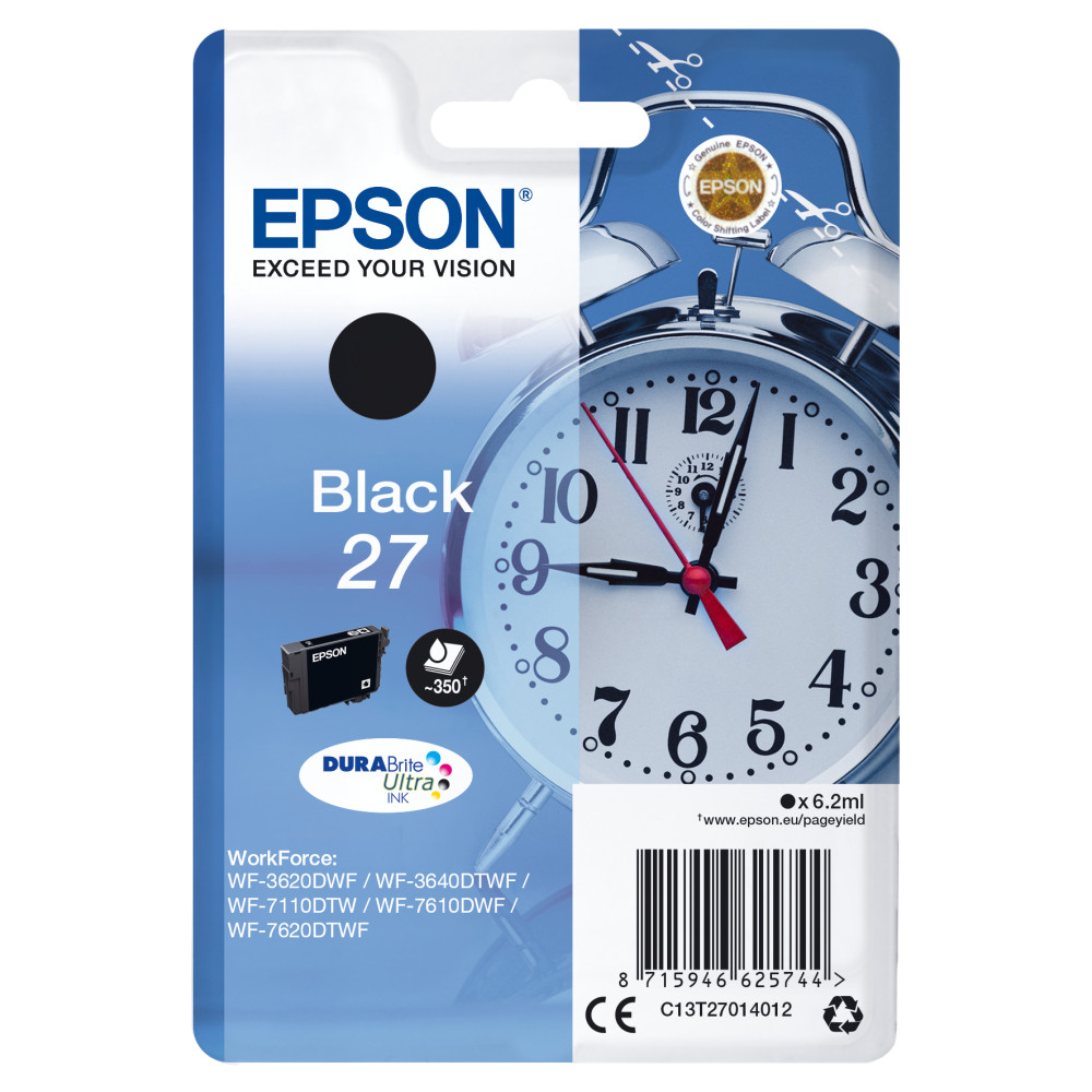 ORIGINAL Epson Cartuccia d'inchiostro nero C13T27014012 27 ~350 Seiten 6,2ml