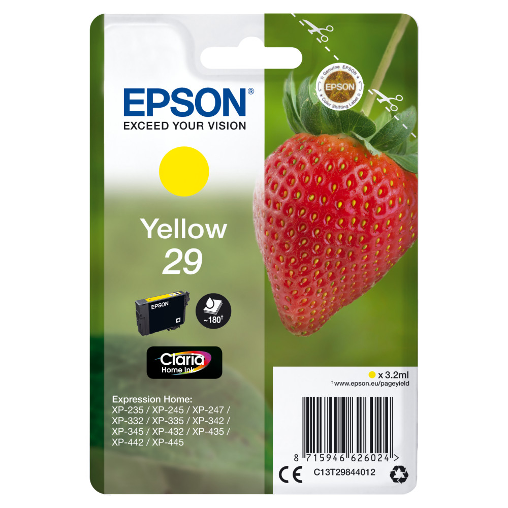 ORIGINAL Epson Cartuccia d'inchiostro giallo C13T29844012 29 ~180 Seiten 3,2ml C13T29844010