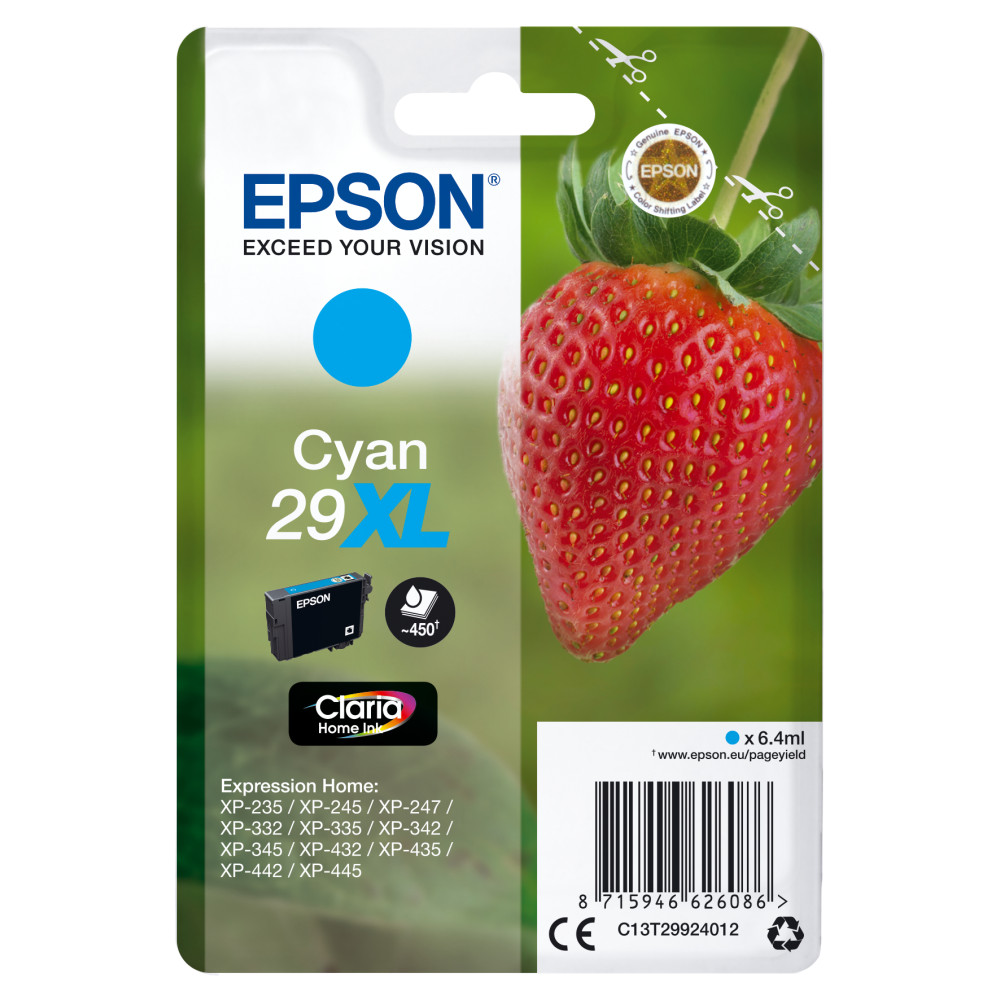 ORIGINAL Epson Cartuccia d'inchiostro ciano C13T29924012 29 XL ~450 Seiten 6,4ml XL