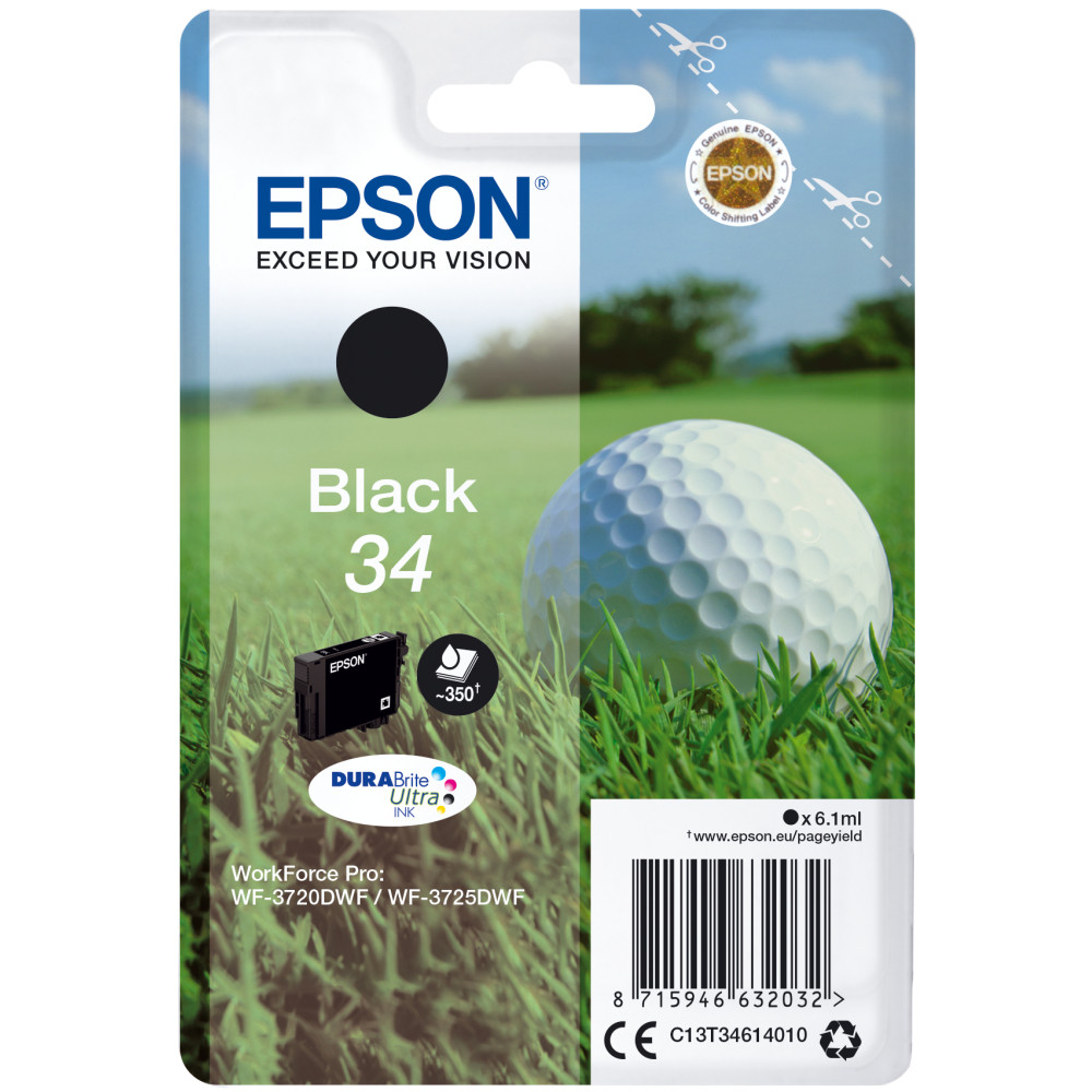 ORIGINAL Epson Cartuccia d'inchiostro nero C13T34614010 34 ~350 Seiten 6,1ml