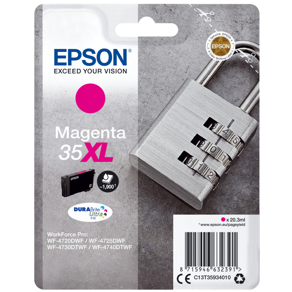 ORIGINAL Epson Cartuccia d'inchiostro magenta C13T35934010 35XL ~1900 Seiten 20,3ml