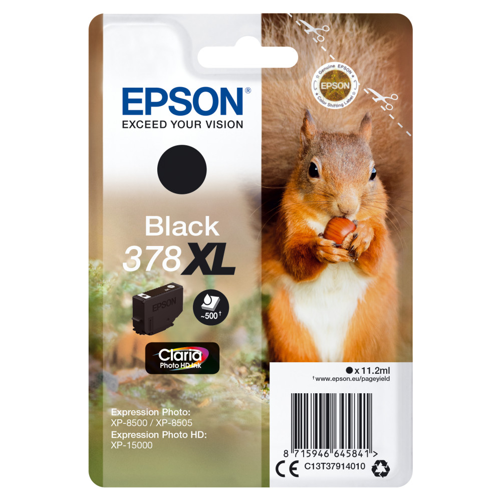 ORIGINAL Epson Cartuccia d'inchiostro nero C13T37914010 378XL ~500 Seiten 11,2ml