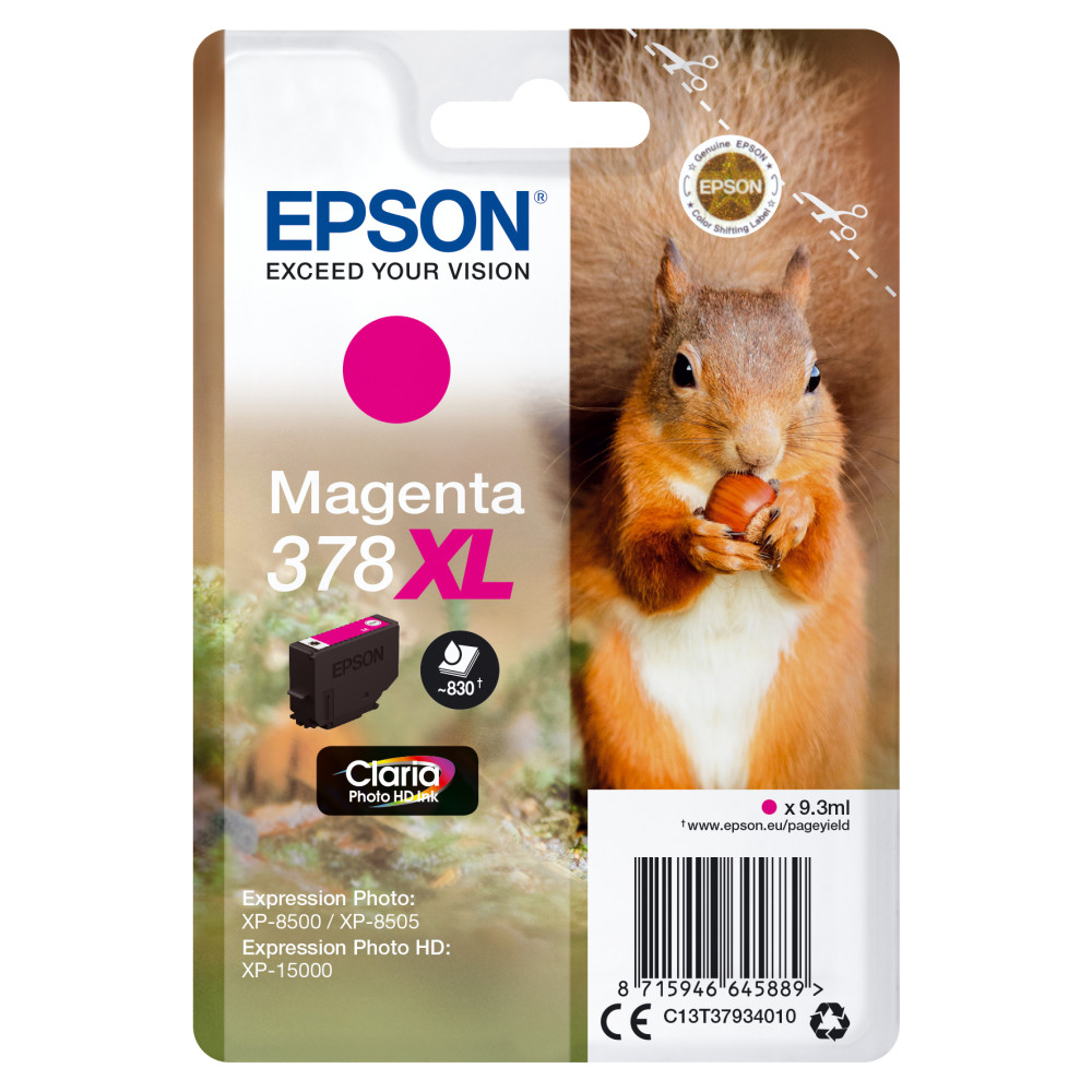 ORIGINAL Epson Cartuccia d'inchiostro magenta C13T37934010 378XL ~830 Seiten 9,3ml
