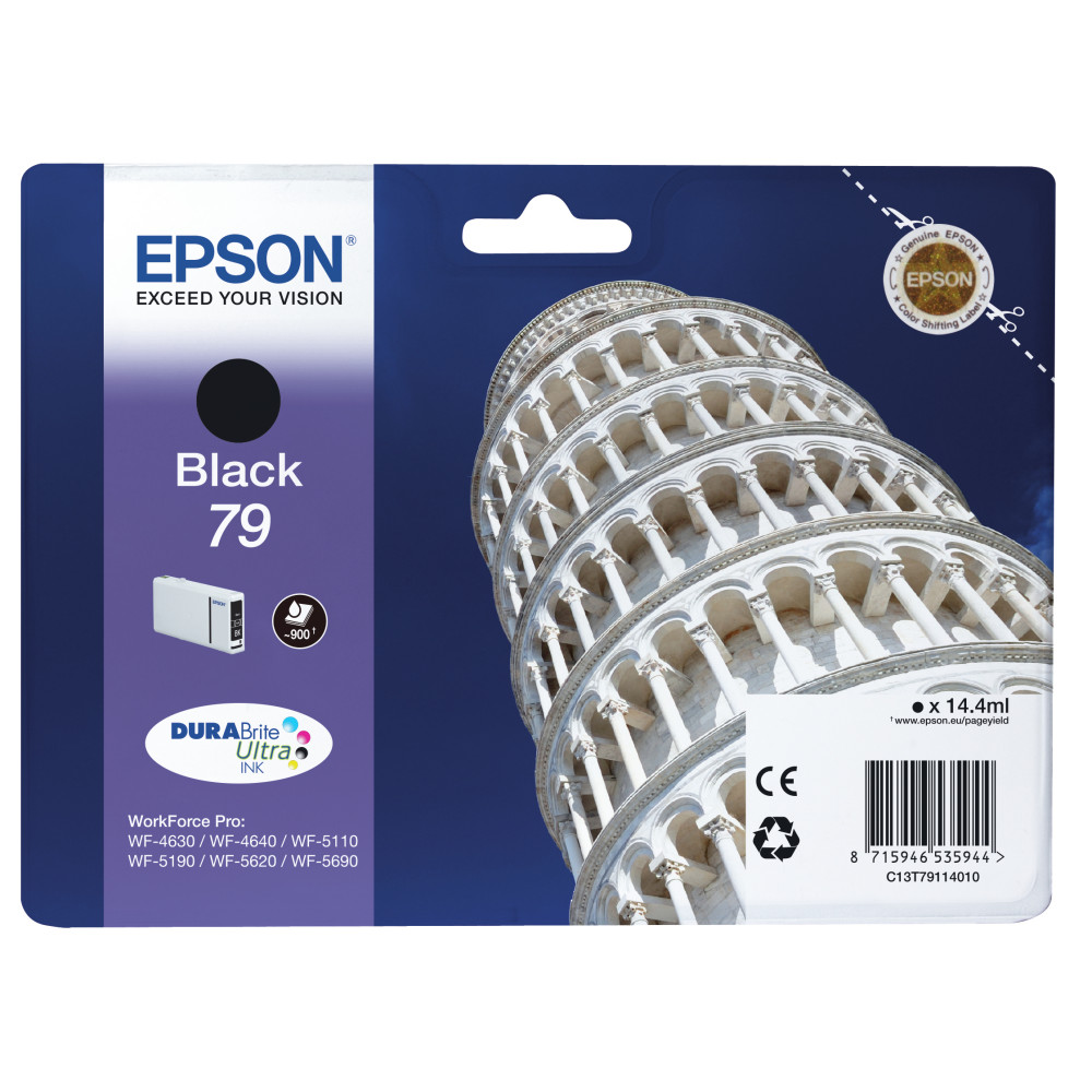 ORIGINAL Epson Cartuccia d'inchiostro nero C13T79114010 79 ~900 Seiten 14,4ml 79