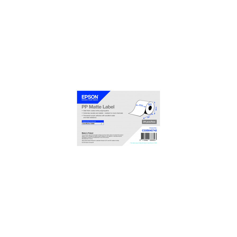 ORIGINAL Epson Etichette Bianco C33S045742 S045742
