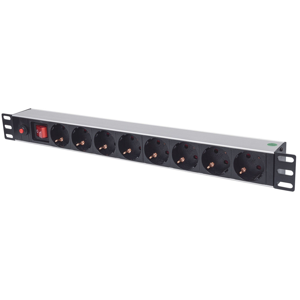 Intellinet 713986 unità di distribuzione dell'energia (PDU) 8 presa(e) AC 1U Alluminio, Nero